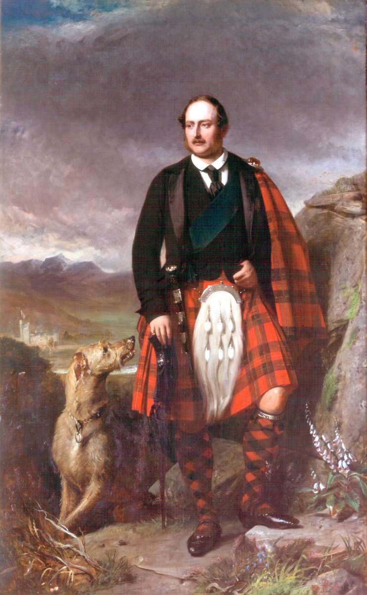 AbdnArtMuseums's tweet photo. For #VirtualTartanDay this fine figure of a man is HRH Albert, Prince Consort, by Aberdeen-born artist John Phillip, 1859. Albert stands in a Scottish landscape, resplendent in kilt and attended by his hound, with Balmoral in the distance  #MuseumFromHome #NYCTW @NYCTartanWeek https://t.co/YSDLMs8GX7