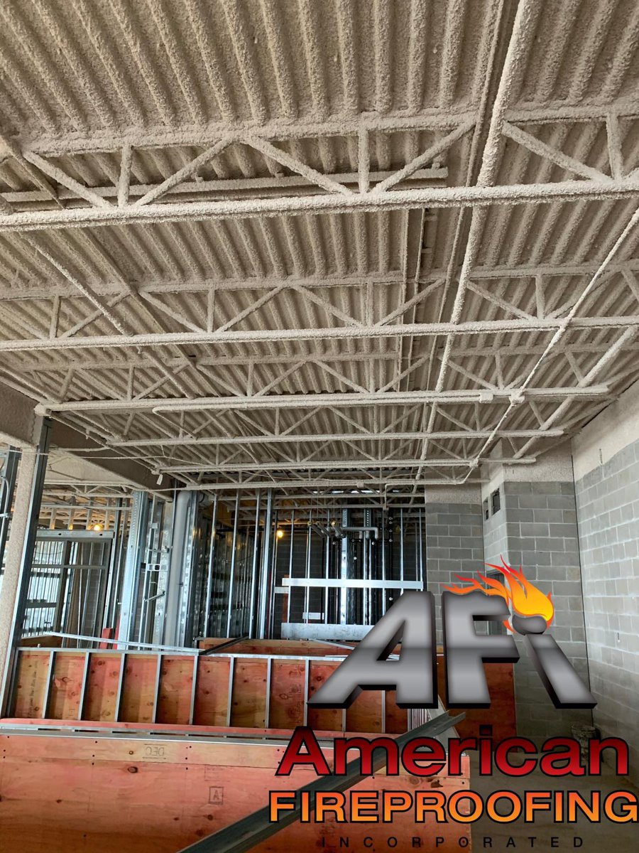 AFireproofing's tweet image. #MotivationMonday Progress shots from our AFI team providing the #sprayappliedfireproofing scope at our Linn-Mar Intermediate School Project in Marion, IA with #LarsonConstruction. We are spraying @Isolatek #CAFCO 300.
#fireproofing #fireproof #fireproofingcontractor @IBAmerica