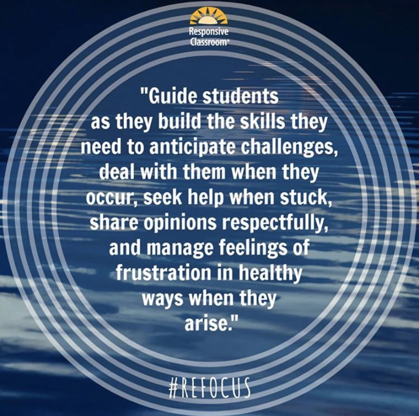 “Help students control their emotions and work through obstacles” <a href="/responsiveclass/">Responsive Classroom</a> #characterincurriculum #sel