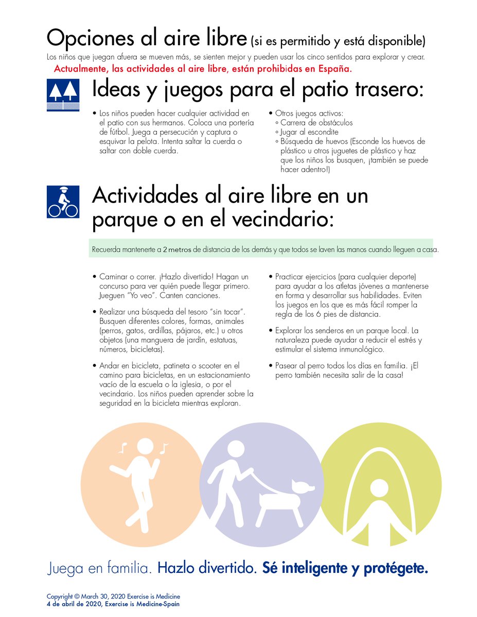 Mantener a los niños activos durante la pandemia de
coronavirus #memuevoencasa #ExerciseIsMedicine