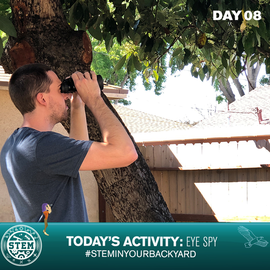Celestron's tweet photo. You can play this favorite road trip game in your backyard or gazing out a window! No equipment is needed, but you’ll make even more discoveries if you & a family member have a pair of binoculars. Take turns finding targets & send us a pic using the hashtag #STEMinYourBackyard https://t.co/VRtvLHbYQ1