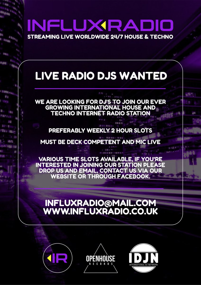 InfluxRadioUK's tweet photo. ** WOULD YOU LIKE YOUR OWN RADIO SHOW ** LOOK NO FURTHER THAN INFLUX RADIO.
40+ LIVE DJS 7 DAYS A WEEK!
GET IN CONTACT FOR MORE DETAILS.
#nudisco , #disco , #clubclassics , #soulfulhouse , #funkyhouse , #deephouse https://t.co/kEYUXJpjsf