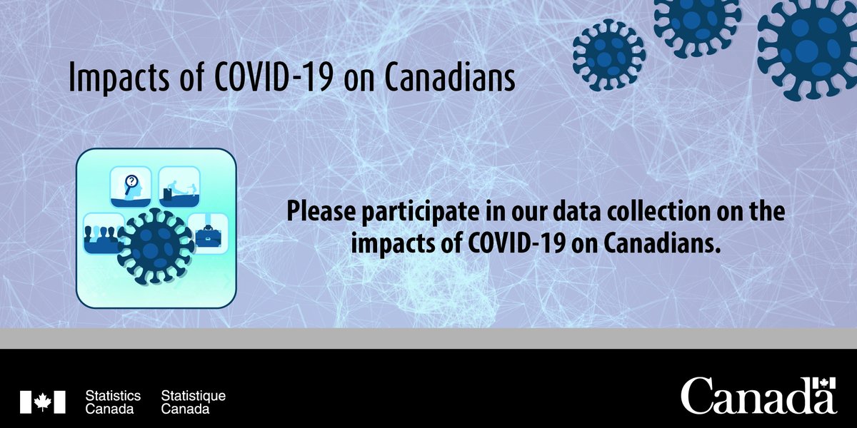 StatCan_eng's tweet photo. Since this pandemic started, Canadians have shown great solidarity toward one another. Keep this momentum going by participating in our data collection on the impacts of #COVID19 on Canadians. https://t.co/6omP9Y0Ffh https://t.co/Pxj0CR5TTW