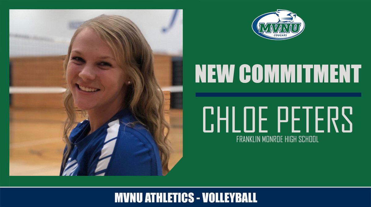 MVNU_Cougars's tweet photo. MVNU volleyball have signed Chloe Peters from Franklin Monroe High School for the 2020-21 season! https://t.co/GT1k6LnMp4 https://t.co/qX8wWnM7bJ