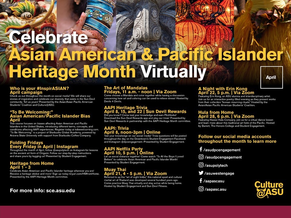 Tempe Clubs At Asu On Twitter Asu Observes Asian American And Pacific Islander Heritage Month During The Month Of April By Celebrating The Histories Cultures And Contributions Of The Asian Asian American