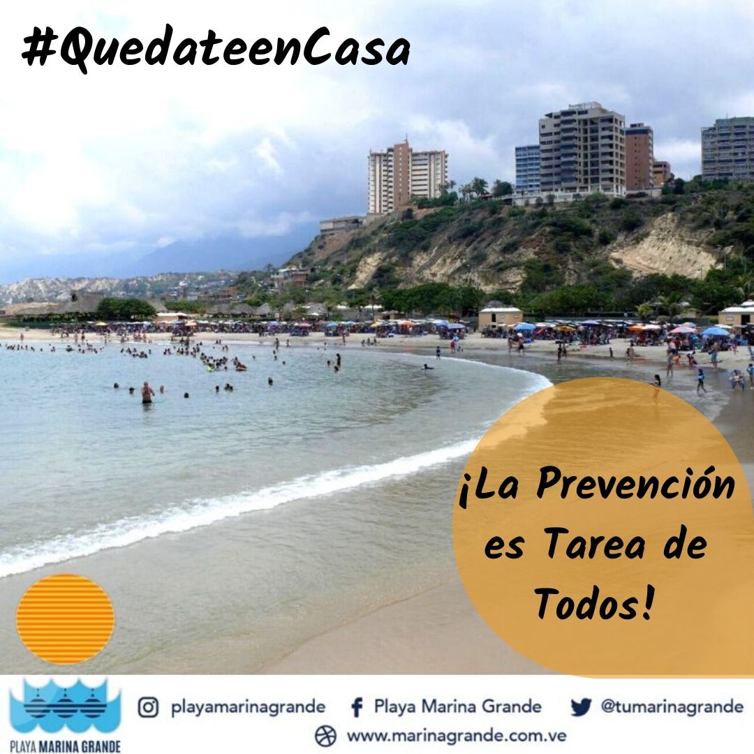 ¡La Prevención es Tarea de Todos! #QuedateenCasa
-
#PlayaMarinaGrande #Amigos #Vargas #Playa #Paseo #Familia #CuidatuPlaya #Seguridad #Limpieza #Servicios #QuedateenCasa 
#Prevencion #LavateasManos