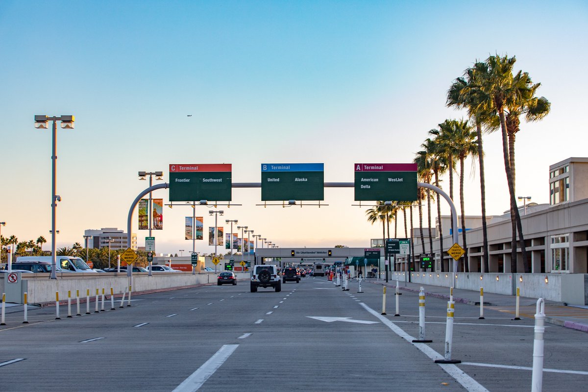Need to get to/from John Wayne Airport for essential travel? ✓Parking  Structures open ✓Passenger pick-ups/drop-offs permitted ✓Taxi/Rideshare  services operating ✓Rental Car companies open (modified hours) ✓Check  w/your airline re: flight status ..., image size:1200x800