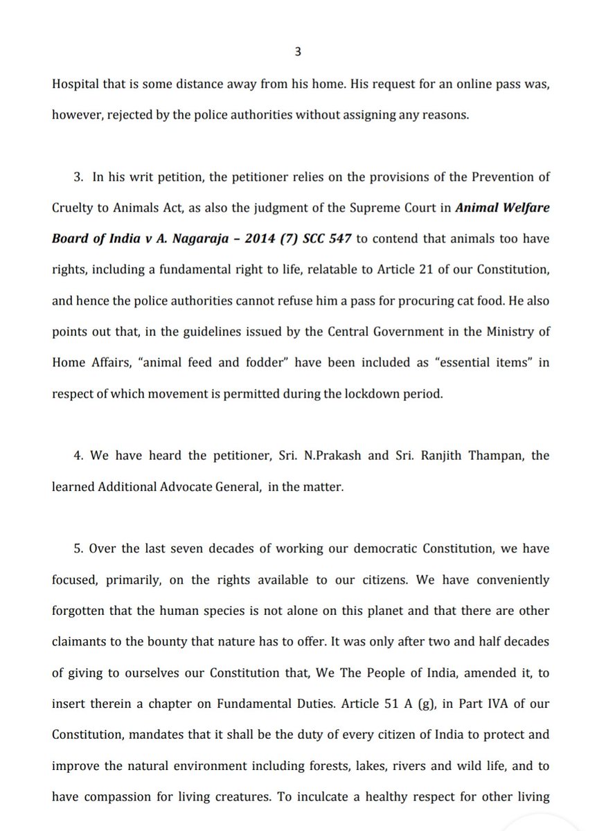 On the plea of a cat owner, the Kerala High Court asked state government to allow the petitioner to travel to purchase "Meo-Persian biscuits for his 3 cats." The petitioner had alleged that he was denied a vehicle pass to travel for the same. #lockdown