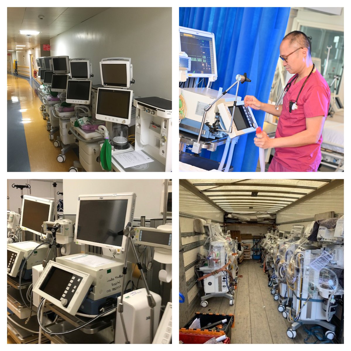 NHLeeds's tweet photo. Today we have sent 9 of our ventilators &amp; 10 anaesthetic machines from our Critical Care Unit &amp; Theatre department across to the @LeedsHospitals plus offered our critical care nursing team to support the NHS during this incredibly difficult time. #CoViD19Response https://t.co/zWdYijm7v5