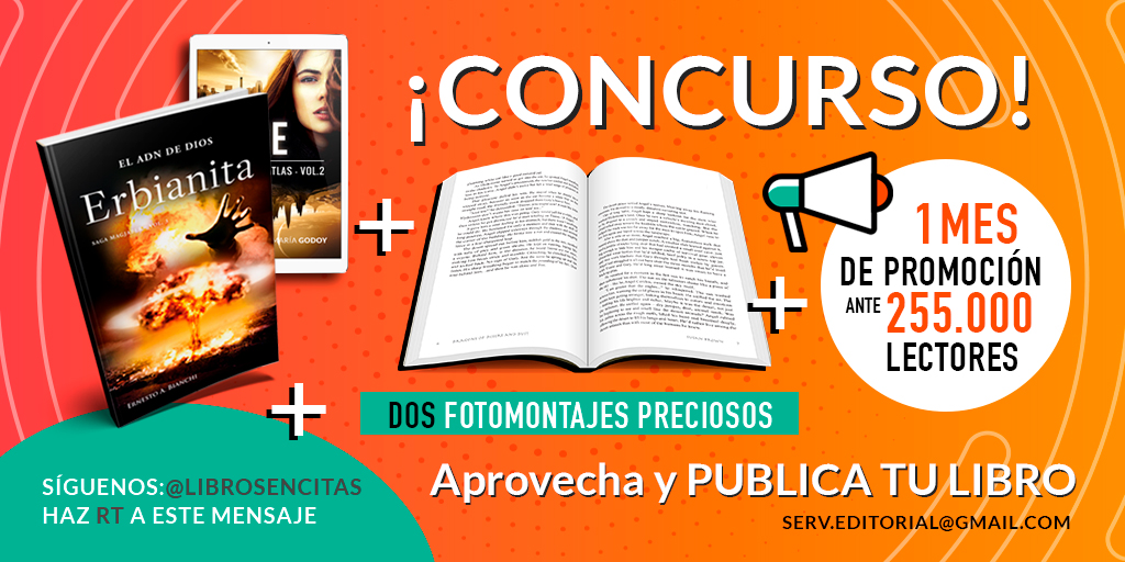 LibrosEnCitas's tweet photo. 📢 #CONCURSO escritores 

#GRATIS para el ganador:
✅diseño profesional de portada
✅maquetación para tapa blanda o eBook
✅un mes de promoción
✅dos fotomontajes preciosos

Todos los participantes - 15% descuento en los servicios

📌Síguenos, RT y etiqueta a un amigo escritor/a https://t.co/kmxm8lYtT8