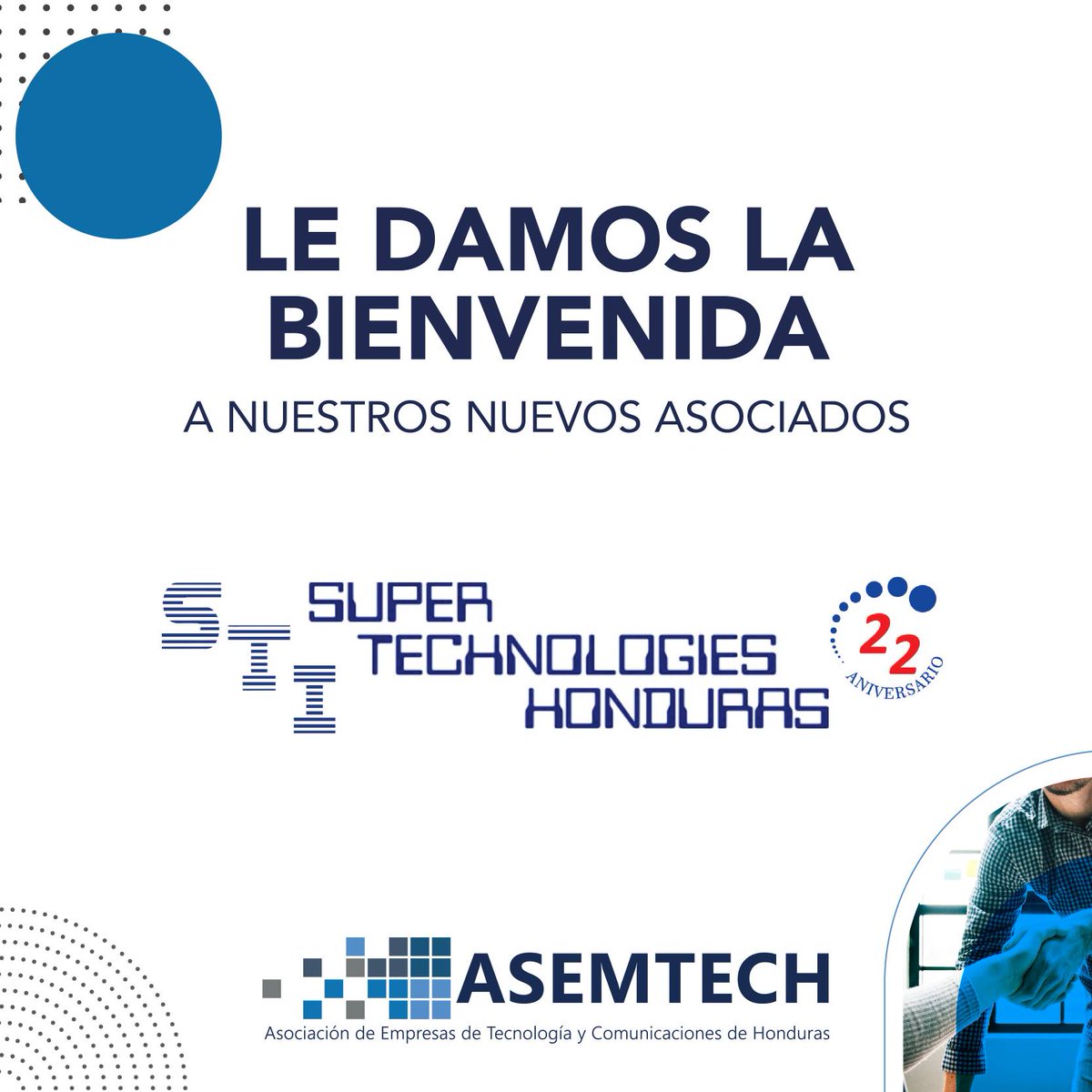 asemtech_'s tweet photo. #SuperTechnologiesHonduras desde hoy forma parte de nuestros nuevos asociados. Celebramos y le brindamos una cordial bienvenida. https://t.co/qQkHCR3Fo2