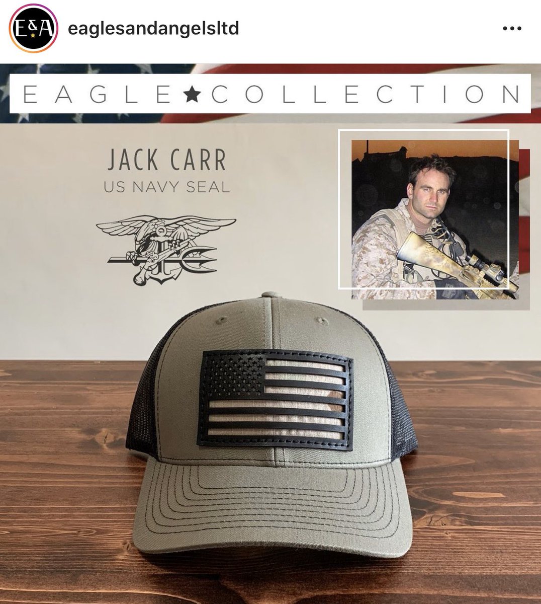 Jack Carr hat drop tomorrow at noon eastern from <a href="/EandALimited/">Eagles and Angels Limited</a>. The flag is made from one of my uniforms worn in Ramadi, Iraq. Proceeds benefit THE CENTER FOR DISASTER PHILANTHROPY COVID-19 RESPONSE FUND <a href="/funds4disaster/">Center for Disaster Philanthropy</a>.