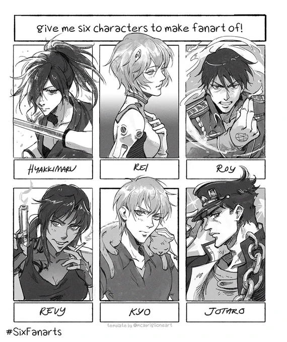 Somehow the theme here #SixFanarts of characters with furrowed eyebrows

Aaaahhh I wanna draw more so I'll be uploading the template again in a bit hihi 