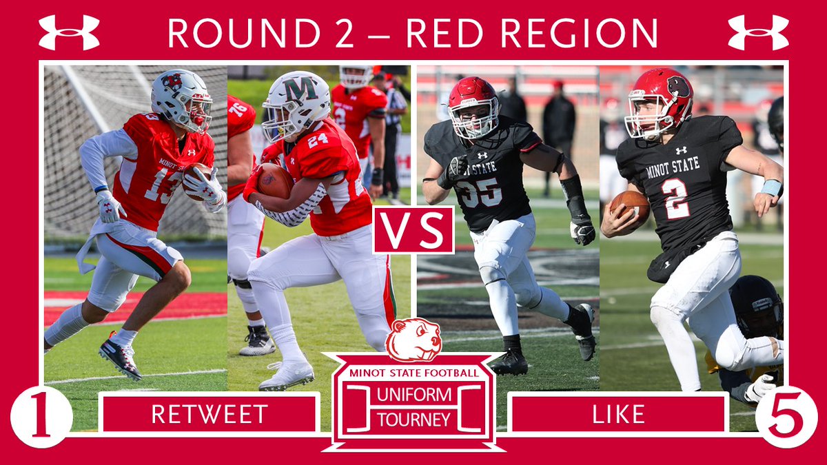 MSUBeaversFB's tweet photo. 🚨Elite Eight - Match 1🚨
Family, Fans, and Recruits - Cast your vote!

Red Region
1⃣ SEED - RETWEET - ⚪️🔴⚪️
White Alternate Helmet - Red Jersey - White Alternate Pants
vs
5⃣ SEED - LIKE - 🔴⚫️⚪️
Red Helmet - Black Jersey - White Pants

#BuildTheDam #MSUFootballUniTourney https://t.co/4AmOh2li17