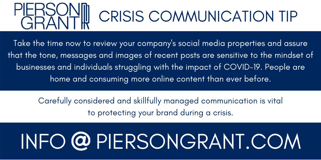 PiersonGrantPR's tweet photo. We just wanted to share a helpful tip to business owners and operators during this tough time.

We are working with our clients to keep their customers engaged online. https://t.co/ylwRVsyDLD