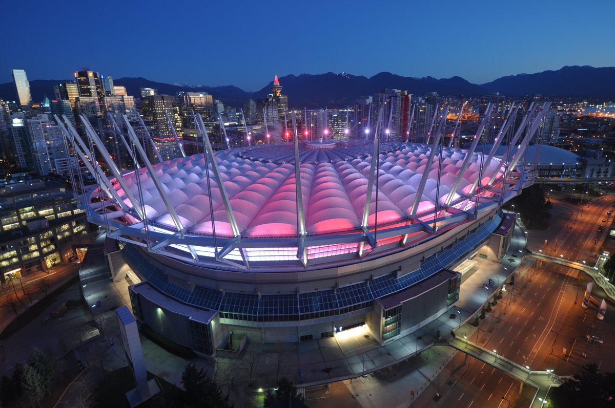 BC Place will light up red &amp; white tonight in advance of Oncology Nursing Day ❤️ The initiative recognizes the incredible role of oncology nurses on the front lines of cancer treatment, care and research. Learn more at oncologynursingday.com <a href="/CANO_ACIO/">CANO/ACIO</a> <a href="/LLSCanada/">Leukemia & Lymphoma Society of Canada</a> #OND2020