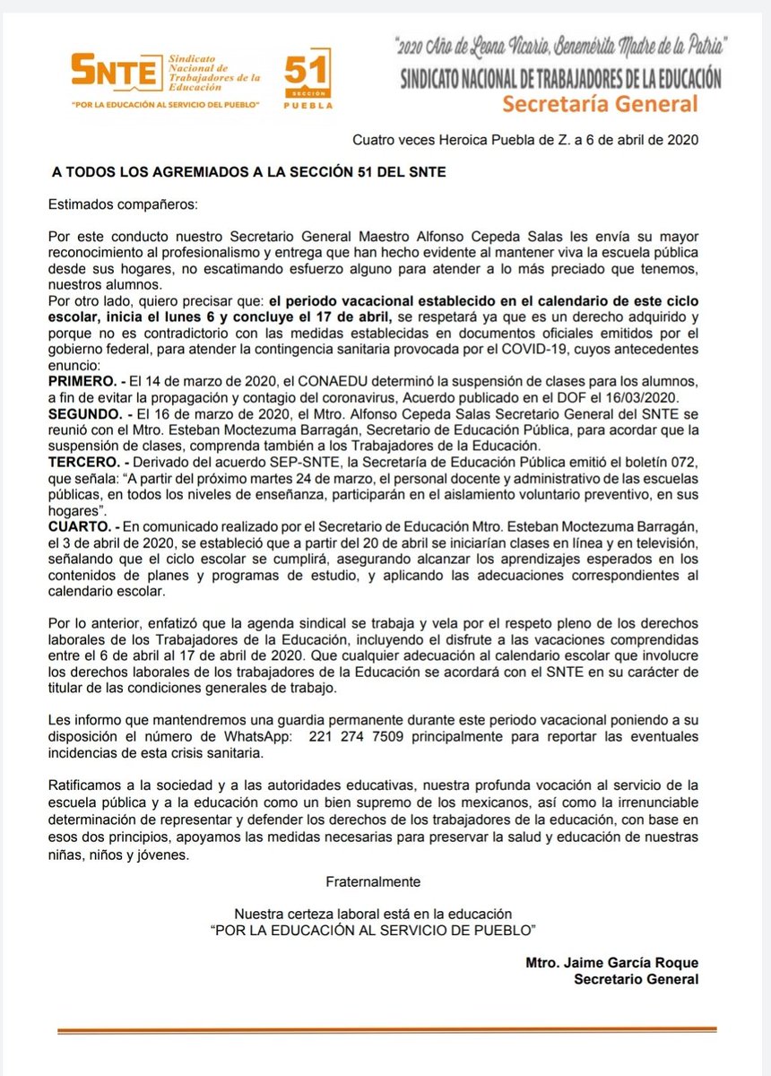 JaimeG_Roque's tweet photo. #SNTEsalud ⚕️

Con compromiso✔️ y solidaridad✔️ México 🇲🇽 saldrá adelante de la emergencia sanitaria por el #COVID19, en lo económico y en lo social con la fuerza de la unidad nacional

🔴 MENSAJE 👉 https://t.co/RxiVLGo3JH 👈 https://t.co/NRCg5l5pyD