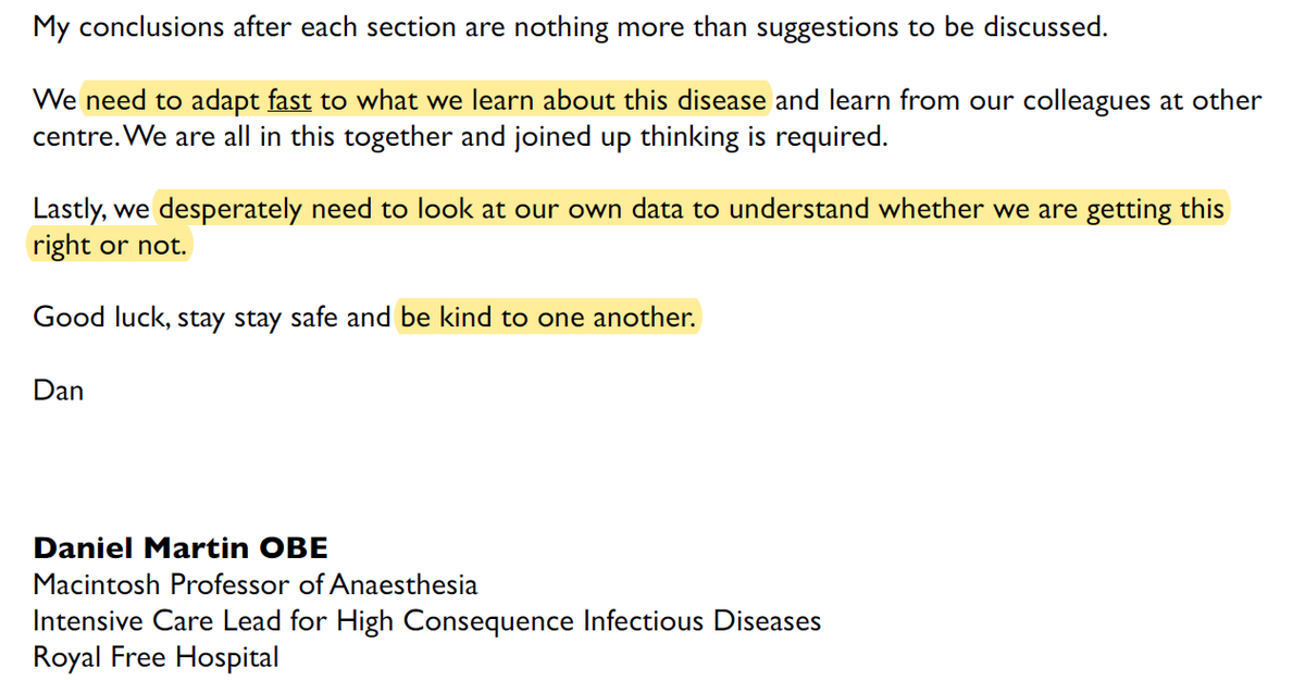 All this is to note that - to quote Dr Martin in his sign-off - the docs know they need to "adapt *fast*" to learn about  #Covid_19  #Coronavirus - and they are hard at it, trying to solve the puzzle. And I love final words: "be kind to one another". All that. ENDS