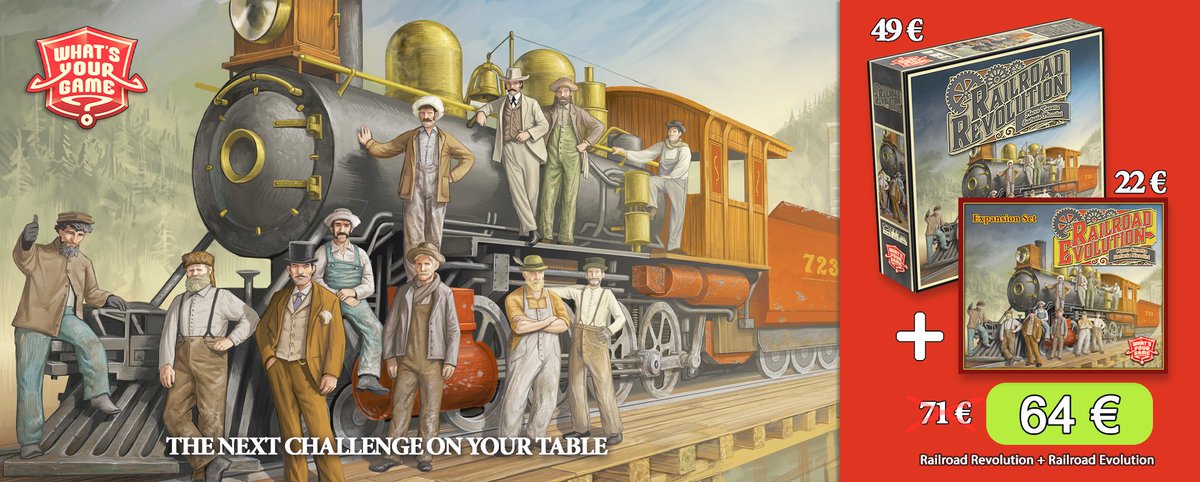 WhatsYourGameEU's tweet photo. Railroad Revolution is back in stock!
The expansion set is still available
We also created a Bundle Game + Expansion Set
Enjoy the Revolution!

More info here:
https://t.co/qPyxFy0nW0
#boardgames #WYGame https://t.co/9MMvOs2nut
