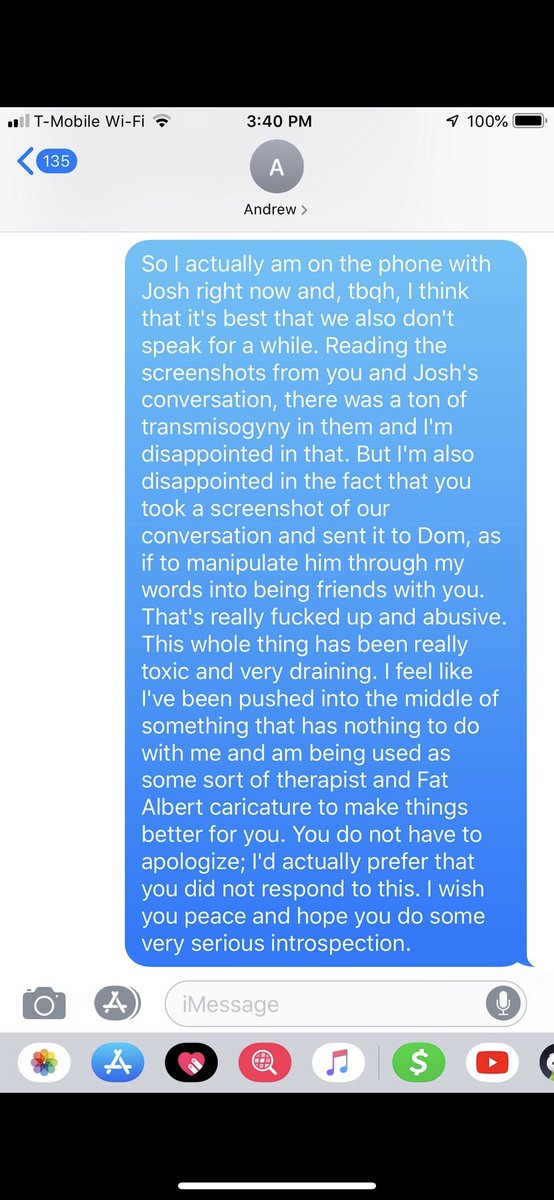 here’s da’shaun’s message to andrew. once again, proving our wanting space/not wanting to talk to andrew was not because we didn’t “believe he was abused by espi,” HE STILL HADN’T TOLD US. how can we not believe something we *STILL* didn’t know about, up until this point?
