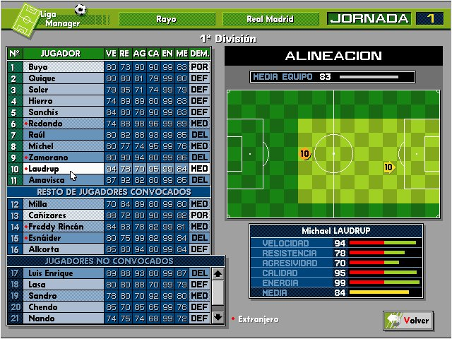 50. PC Futbol 4.0Podría haber puesto cualquier versión y aunque empecé con la 2.0, para mí la mejor fue ésta (en mi opinión el 3D mató la saga a partir de la 5.0)Muchas horas echadas en este simulador, que una vez más me enganchaba sobre todo por la parte de gestión ^^