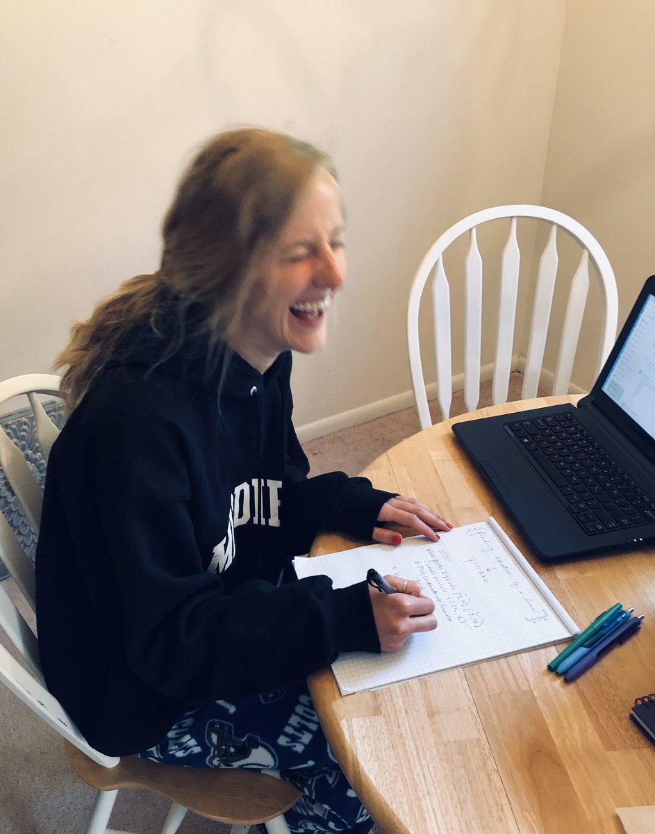 Sutphin_MMS's tweet photo. @MMSMiddies #VirtualSpiritWeek Mellow Math Monday... finding slope in my jammies? Sure! Also- Go Colts! https://t.co/KmKE50ECGs
