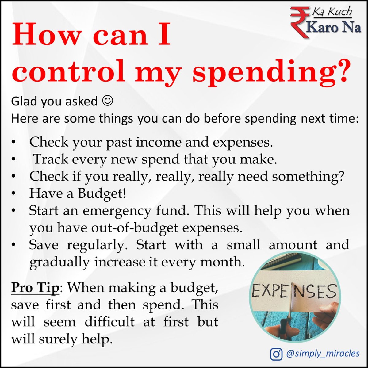 simplymiracles's tweet photo. he one thing that can come in your way of Savings in Spending. But if you plan it well, you can end up saving more too.
If u have questions related to Saving or Spending, send it to me &amp; I'll try my best to answer it or get it answered by an expert
#moneyexplained #simplymiracles https://t.co/2rGsvYPhnq