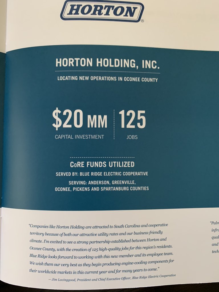 BlackwellSC's tweet photo. Great to see our (@GrowWithAgracel) #buildTOsuit #industrialrealestate development, @hortoninc, in #OconeeSC highlighted in @SCpowerteam recently released ‘19 year-in-review

@InvestOconeeSC | @blueridgecoop | @Carlisle_AE | @SeamonWhiteside | @HoganConstructi https://t.co/16ERoicrdW