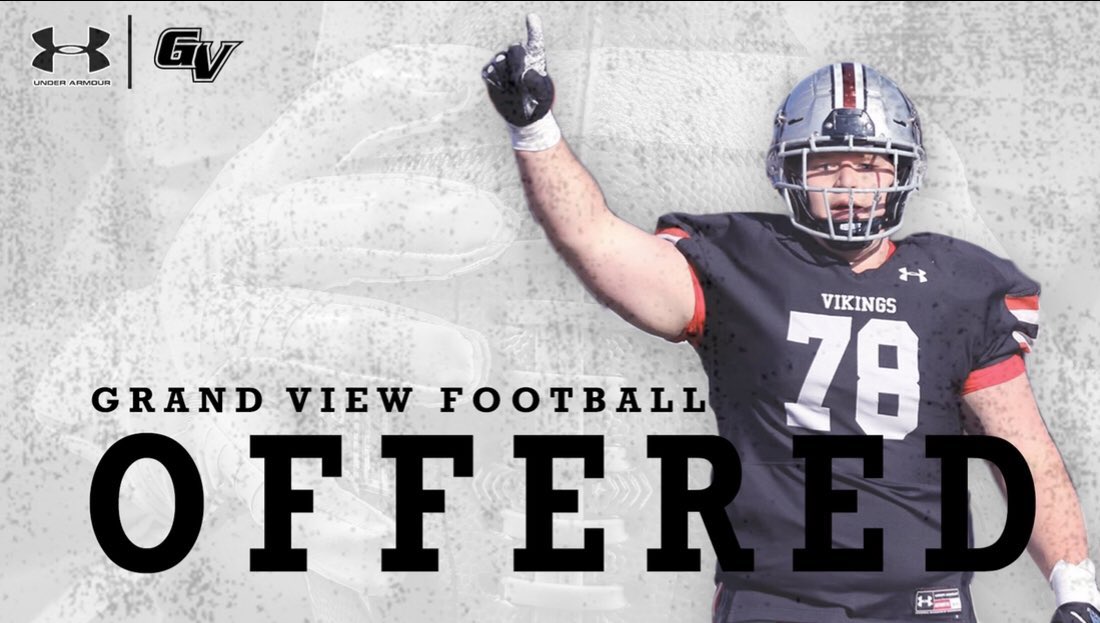 CarsonMccaughey's tweet photo. I am honored to have received my first offer from grand view university!!. Thank you to @Coach_ADutcher @CoachJoeWoodley @CoachJGilbert https://t.co/SvFG6EvIPH