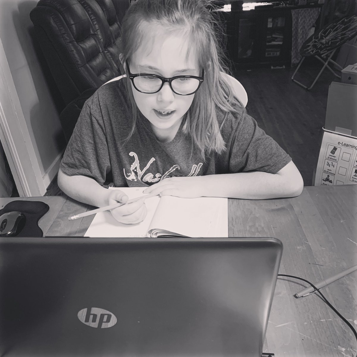NicoleBarnett83's tweet photo. Crushing her math assignment #Shelbyfirstdayback https://t.co/27yGly8Dlq