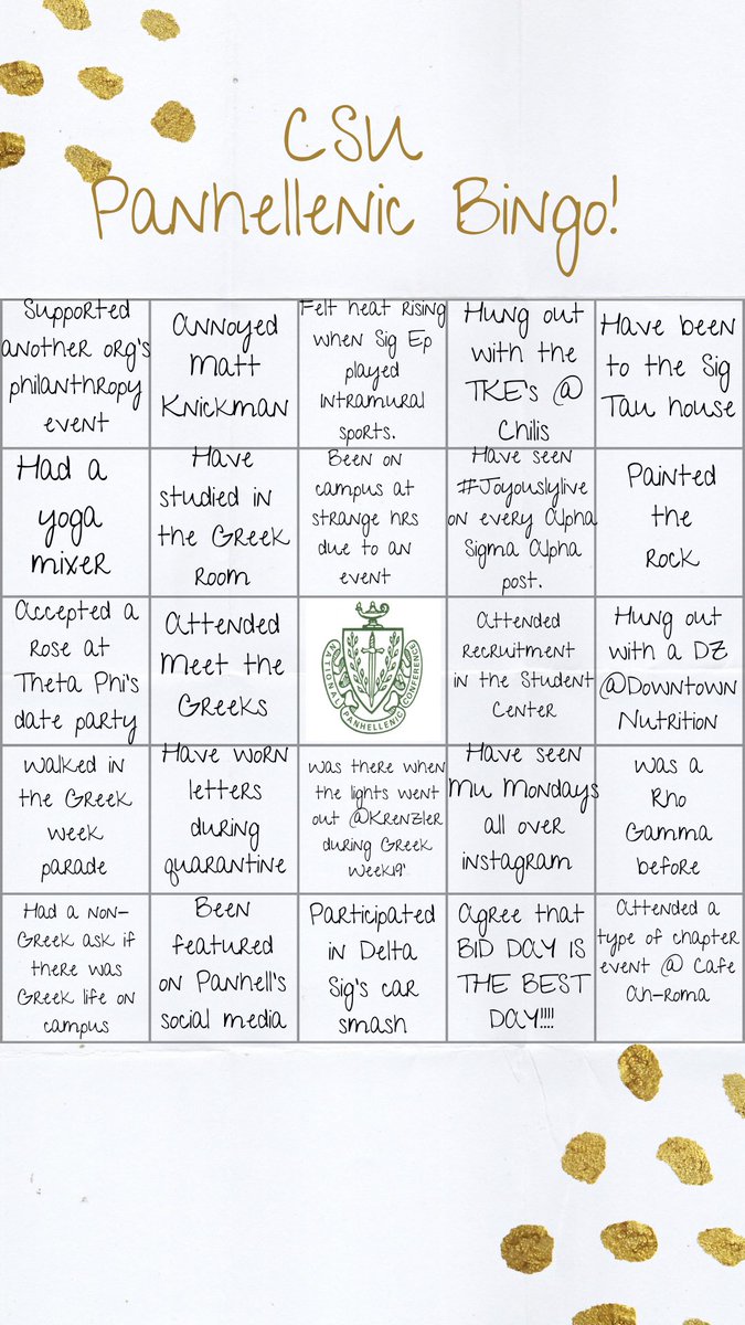 There’s nothing better to do during a quarantine than bingo! Here’s our board✰✰