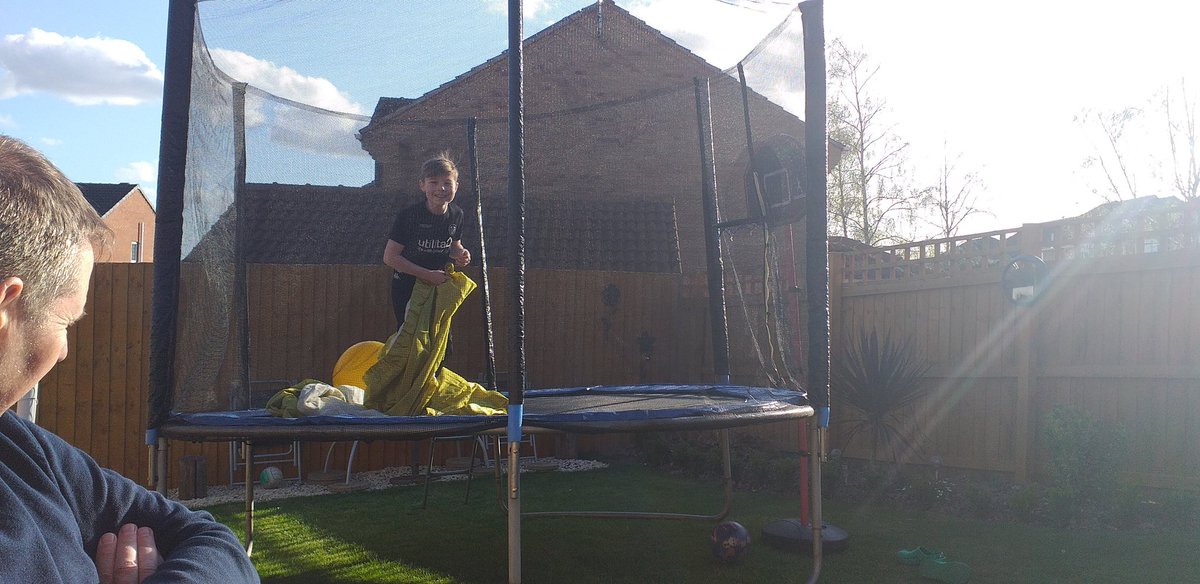 NicholaJ80NMA's tweet photo. Just an old pair of curtains and Chase was loving it on the trampoline pretending to be a slim ghost 🤦🏽♀️🤣 #funinthesun #entertainyourself #being9 💙 #StayAtHomeSaveLives https://t.co/P5JRLs457r
