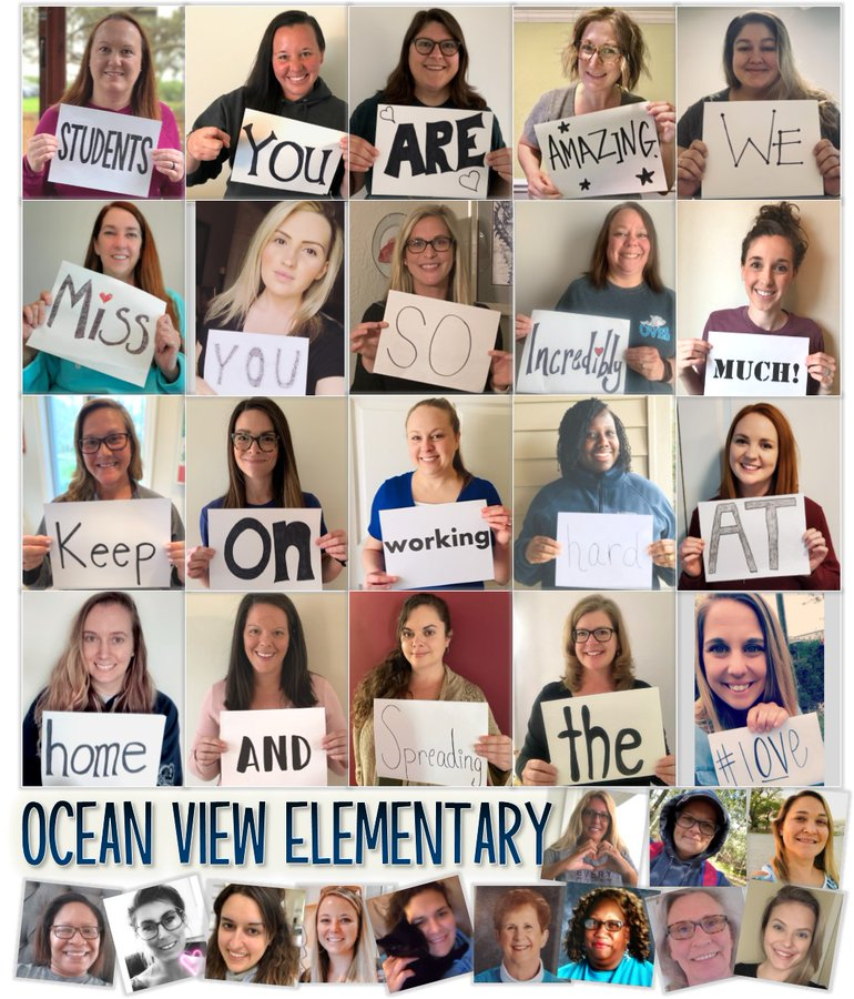 One of my favorite pix from teachers <a href="/OVESDolphins/">Ocean View Elementary</a> in @NPSchools, where I've been assisting with communications. #InThisTogether #VAisForLearners 🥰