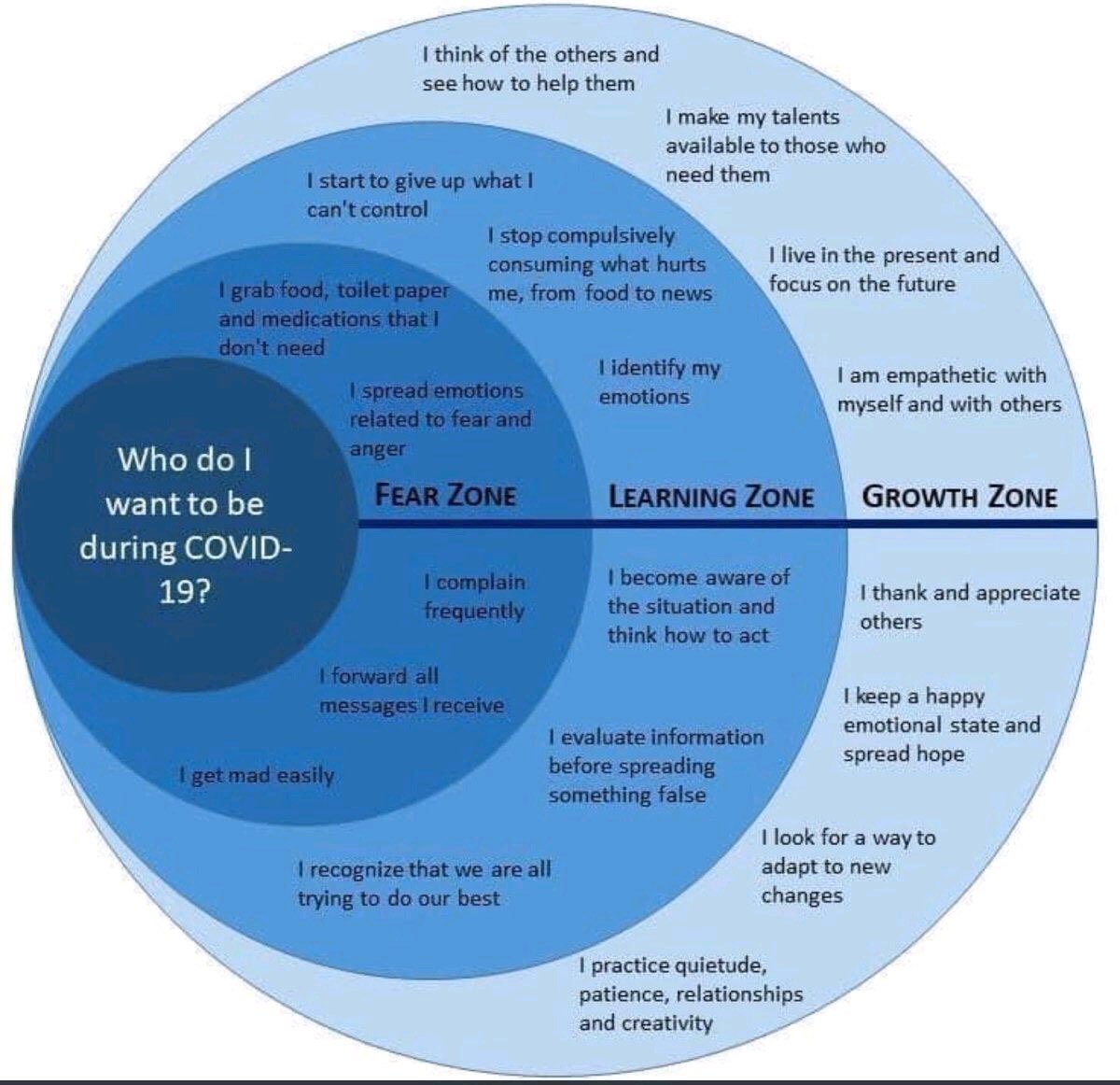 HealthEugene's tweet photo. Will be honest with the world: I am in and out of these zones .... though definitely left the fear one behind quickly (mostly).. but great visual to reflect upon... #StaySafeAndSane #StayHomeSaveLives #ReachOutToAFriend https://t.co/Kn61B0afUJ