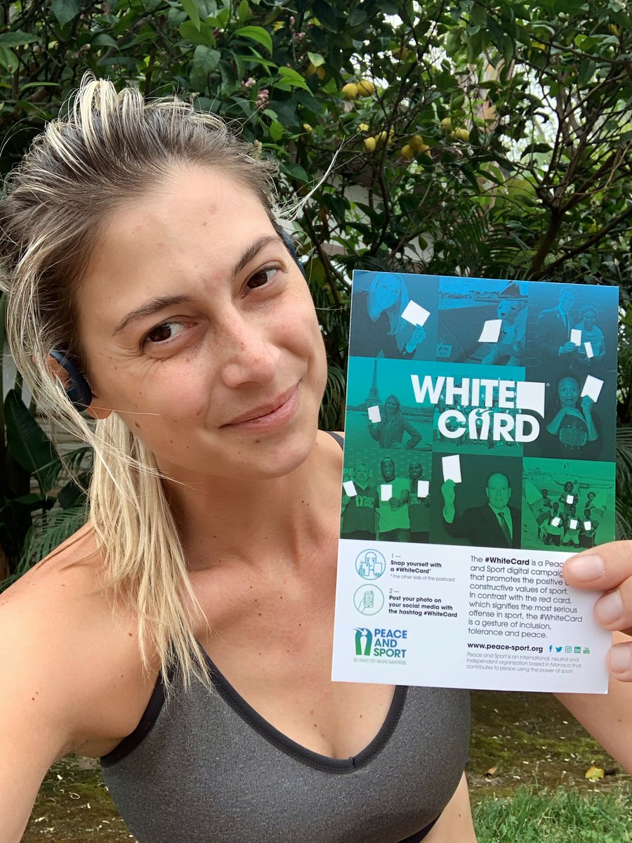 TabithaLipkin's tweet photo. As we celebrate @IDSDP today I raise my #Whitecard because I believe that sport can help forging unity, solidarity, and peace. All of the world plays for the same team in this fight. ⬜️☮️ @peaceandsport #StayHome #IDSDP2020 @UN @TheGlobalGoals https://t.co/G17MRXMHqP