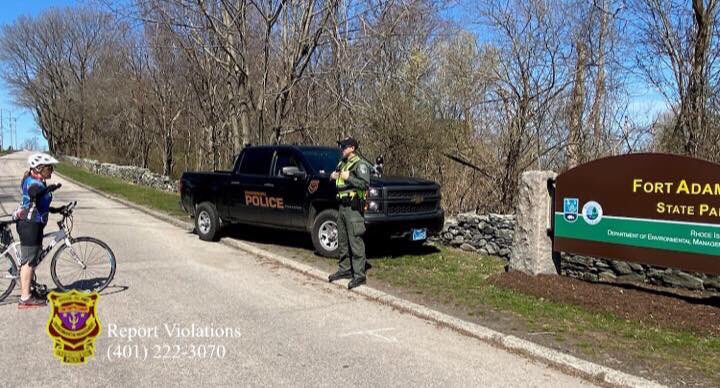 Environmental Police Officers directing traffic at parks