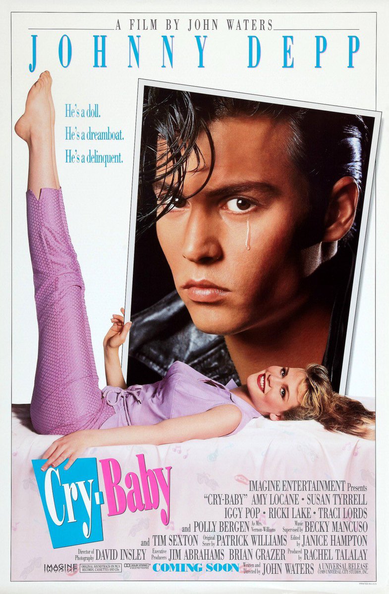 FilmNewsNos's tweet photo. 🎬MOVIE HISTORY: 30 years ago today, April 6, 1990, the movie ‘Cry-Baby’ opened in theaters!
#JohnnyDepp @ammylocane @thetracilords #PollyBergen #RickiLake #KimMcGuire #DarrenEBurrows #SusanTyrrell #IggyPop #KimWebb #StephenMailer #JessicaRaskin #PatriciaHearst #MinkStole https://t.co/zo1Z7yc68Y