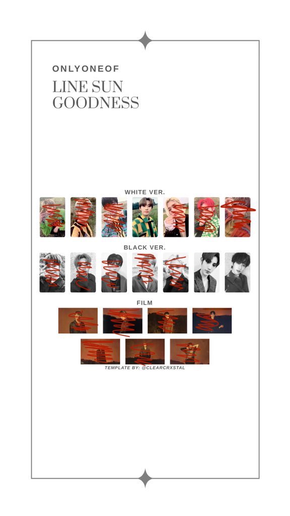 eunbs_'s tweet photo. *updated* ✨OnlyOneOf WTT/WTB✨

I have duplicates of the following pcs and films and would love to trade them for anything not crossed out in red, would also be wtb. DM me if interested! (US preferred) #onlyoneof #wtt @OnlyOneOfTrades https://t.co/3AvA0ldHFh