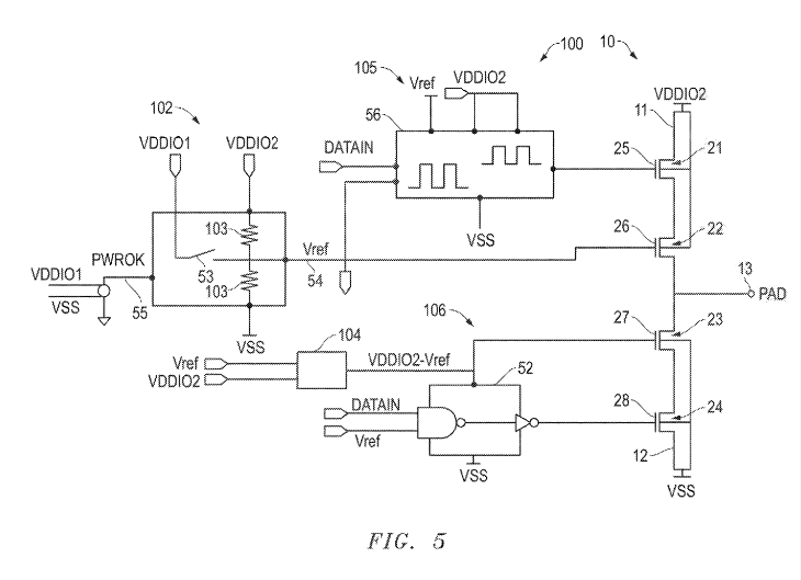 Patent: Gate-source Voltage Generation For Pull-up And Pull-down Devices In I/O designs - AMDMore details:  http://www.freepatentsonline.com/20200076429.pdf 