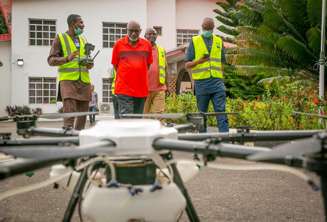 Governor Akeredolu had last week deployed Spraying machines and new vehicles for the disinfection of the state but this spraying drones will compliment the efforts to contain the spread of COVID-19 in the state.