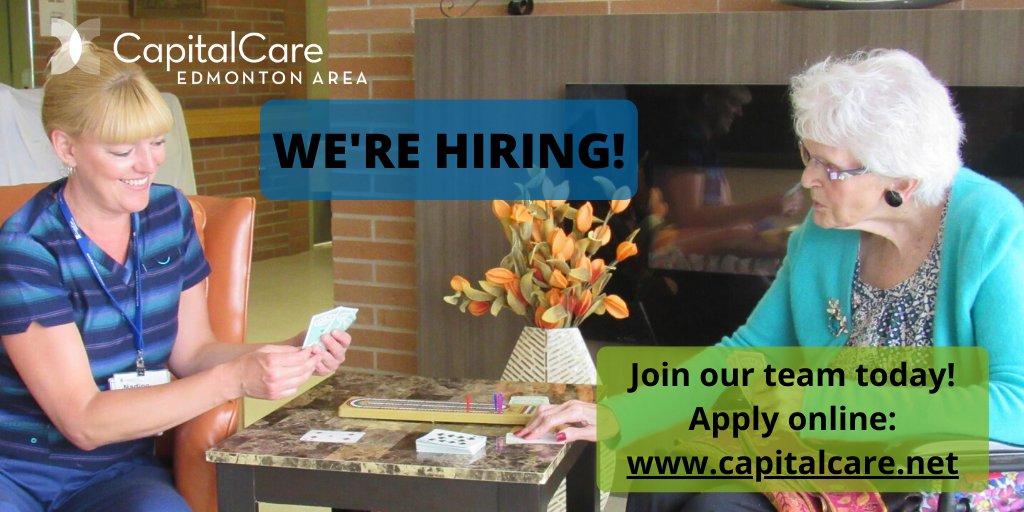 CapitalCareYEG's tweet photo. We're #hiring at all of our #continuingcare centres in #yeg and #ShPk. We have #jobs for #Nurses #HCAs #Hospitality #Housekeeping #UnitClerks #Administrative #Health #Care #longtermcare #LTC. Apply now https://t.co/0LSSdAcY6Y https://t.co/L1Twdw3u4Y