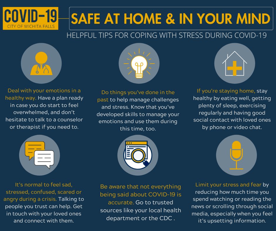 WFOEP's tweet photo. COVID-19 news is everywhere. It’s normal to feel sad, stressed, confused, scared or angry. You can call the Statewide COVID-19 Mental Health Support Line 24 hrs/7 days a week toll-free: 833-986-1919. Here are some healthy coping tips to help get through COVID-19. https://t.co/zT7gIejttZ