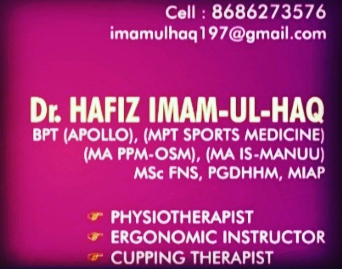 GenuinefitC's tweet photo. Dr Imam Ul Haq-BPT(Apollo),MPT Sports Medicine, MSc FNS(Nutritionist), MA PPM(OSM), MA IS(MANUU), PGDHHM, MIAP
@PhysicalTherapy
@StefanDuell
@physiotalk
@physiopedia
@physioroom
@tomgoom
@physio
@GenuinefitC https://t.co/hakQjmuhch