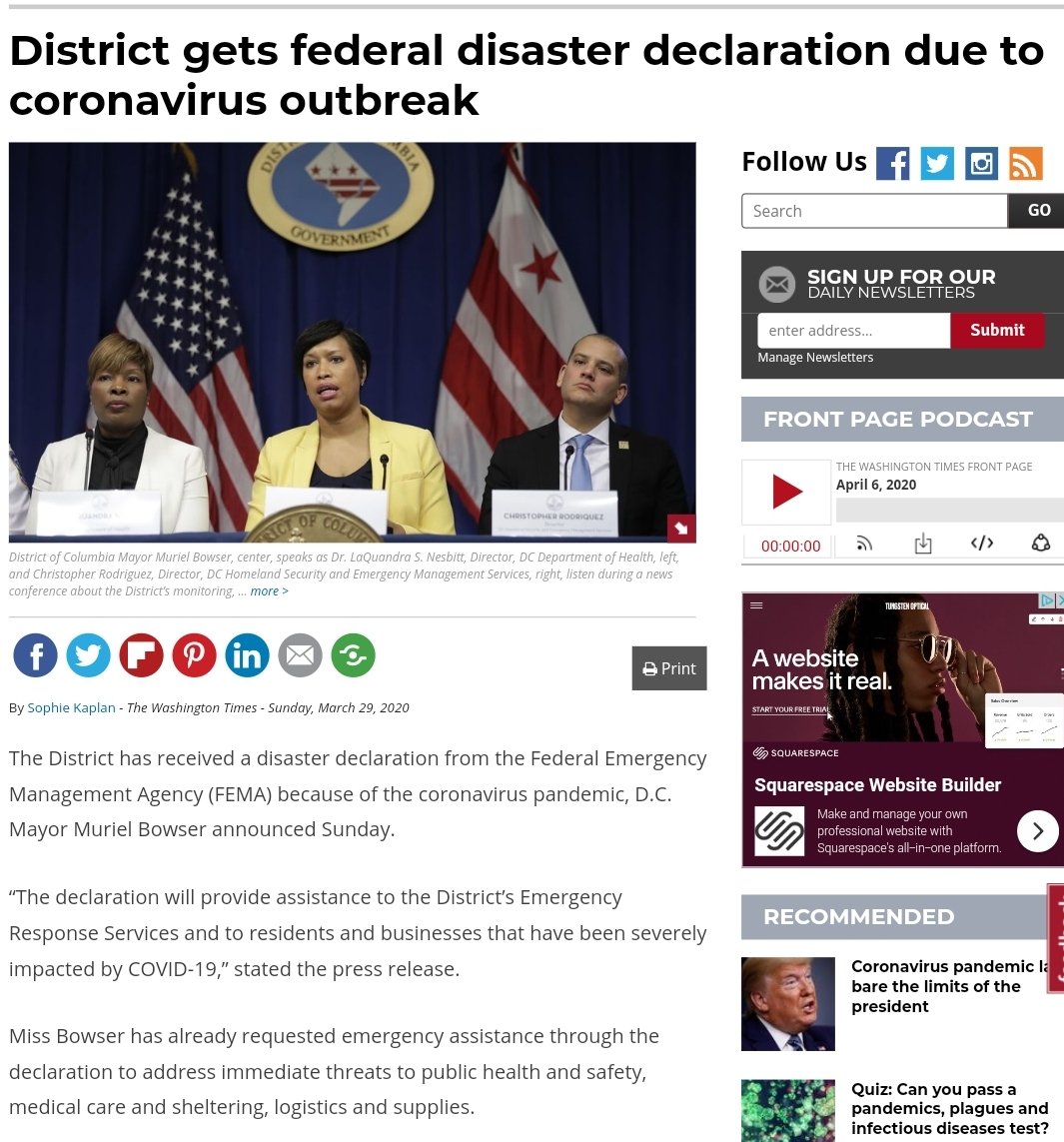 DC Mayor  #MurielBowser has been a decisive leader from being early to close restaurant dining, to issuing a stay home order, to fighting for more federal funding. Her daily  #Covid_19 briefings offer clear messaging/guidance for her residents. Here's a roundup of her efforts. 4/10