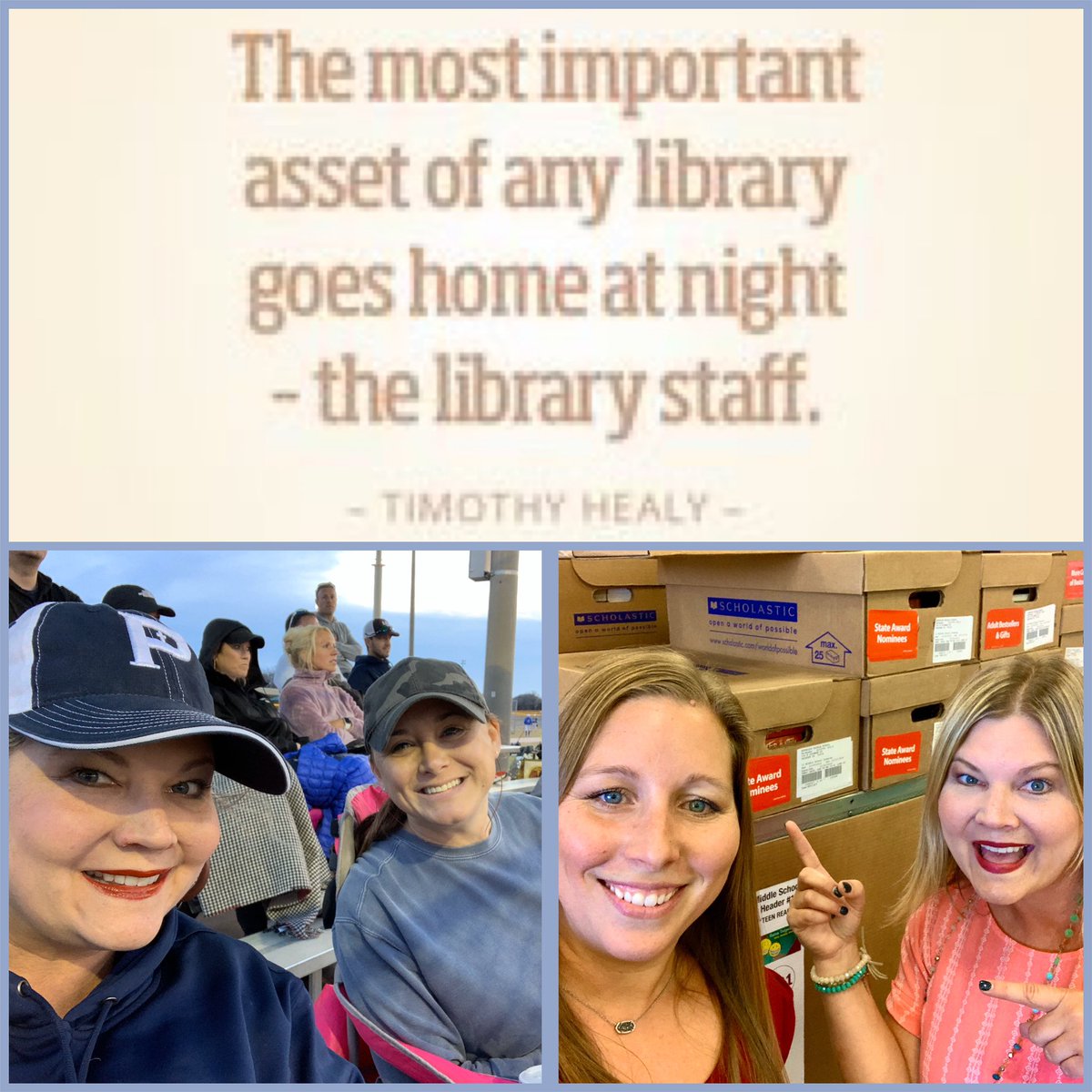ErinStruwe's tweet photo. Love working with these two @PISDReynolds Librarians, @mksurratt & @CrystalMcCord I hope y’all had a great Librarian Appreciation Quarantine Day! Shout out to ALL of the Librarians out there! You make a difference! 📚💚#PlentyOfTimeToRead 🤣#LibrariansRock https://t.co/q6d8y4n37I