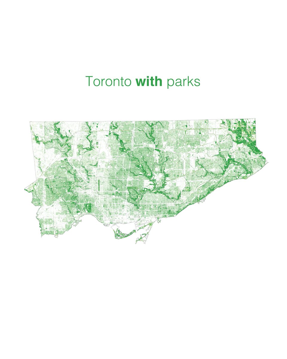 Week 14: Which neighbourhoods are the greenest without their parks?Thinking about limited park access to  #FlattenTheCurve, we wanted to look at the inequality of greenery throughout the city  #TorontoAtlas