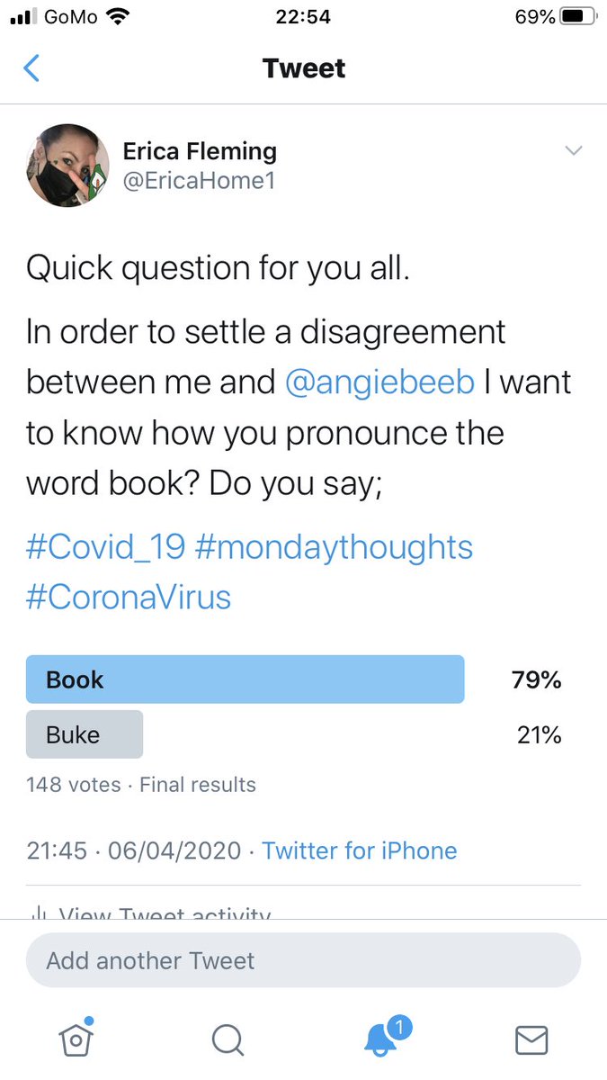 Thanks to all who voted. Unfortunately  @angiebeeb won - 79% of those who voted said they pronounce it book/buke!