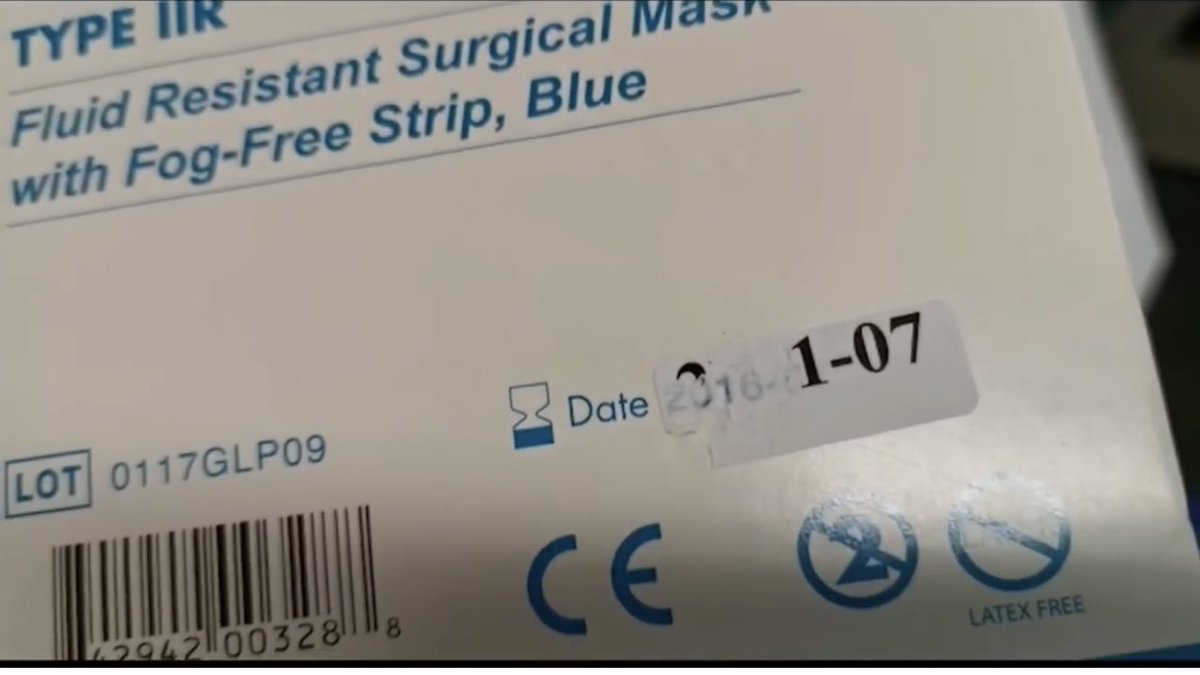 A small shipment of masks did arrive last week. A new sticker had been placed over the original use by date: 2016.