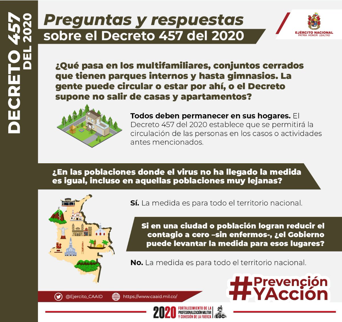 Comando De Accion Integral Del Ejercito Nacional On Twitter Aqui Preguntas Y Respuestas Sobre El Decreto 457 Del 2020 Prevencionyaccion