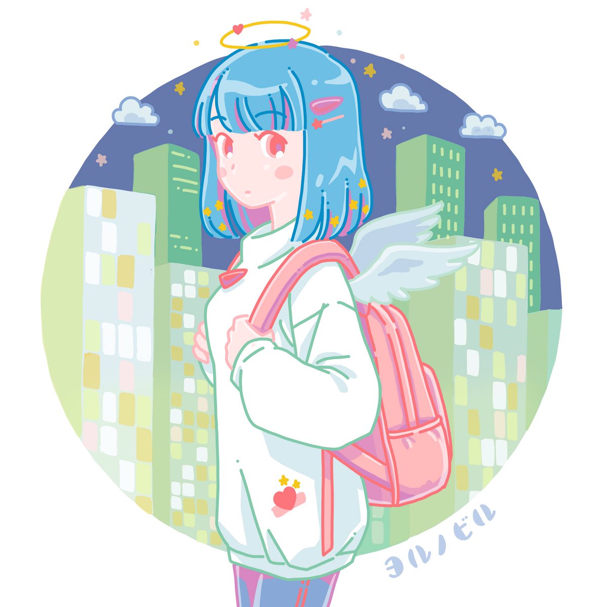 「夜のビル
#イラスト #芸術同盟 #AdobeFresco 」|ヒロコのイラスト